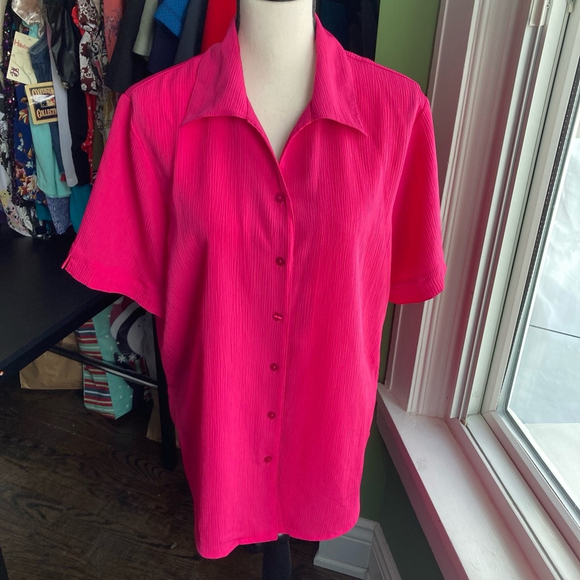 Alia Tops - Sold-Women's Alia Button-Up Shirt Pink